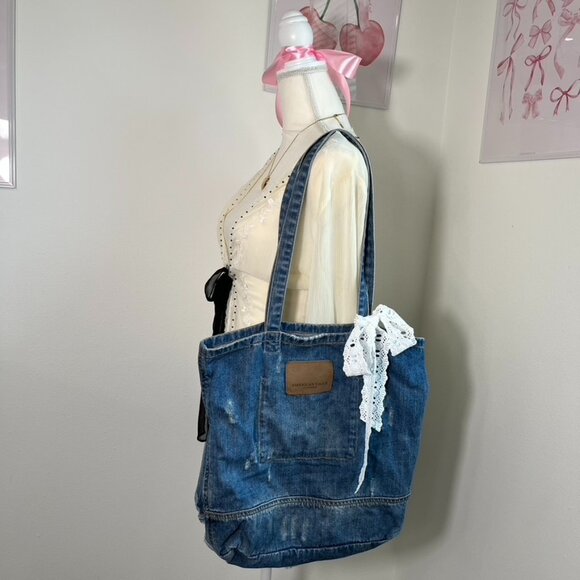 American Eagle Denim‎ Jean Shoulder Tote Bag - Picture 1 of 6